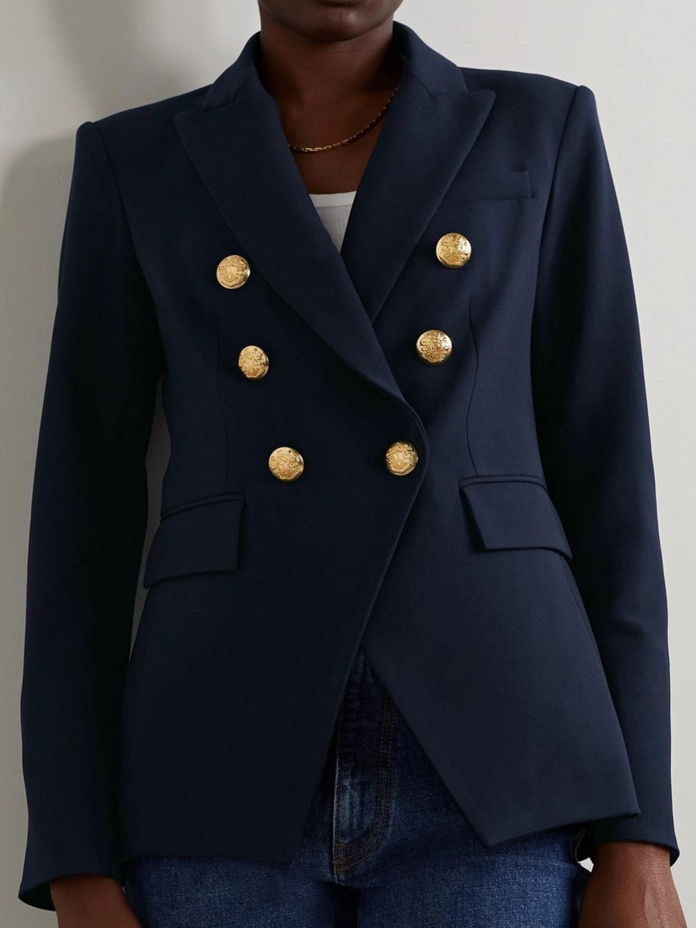 Veronica Beard Miller Dickey Jacket Blazer Navy Blue with Gold Buttons Size 00 - Picture 12 of 14